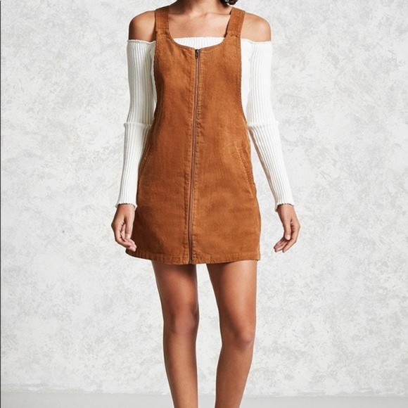 Forever 21 Dresses & Skirts - Forever 21 brown coduroy overall dress